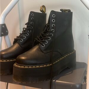 Dr. Martens Black Platform Combat Boots